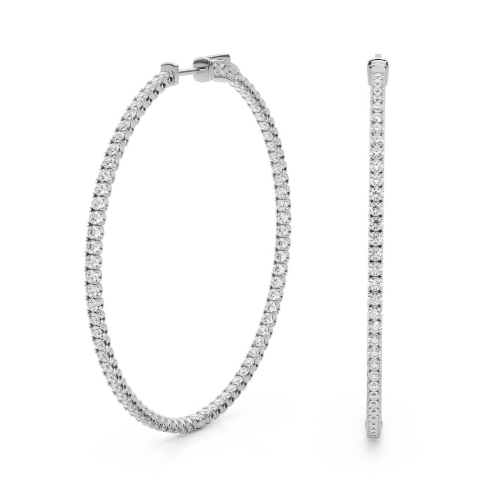 AstrŽe Inside-out Diamond Hoop Earrings