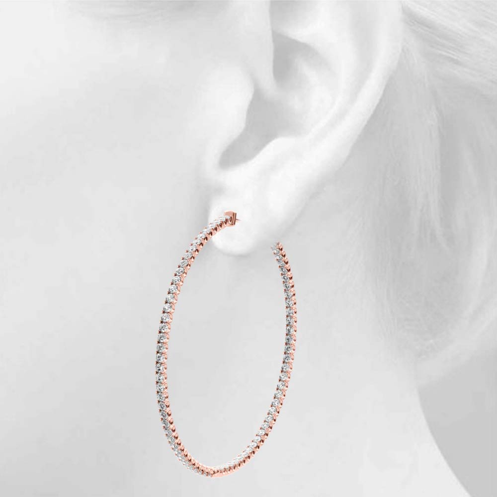 AstrŽe Inside-out Diamond Hoop Earrings