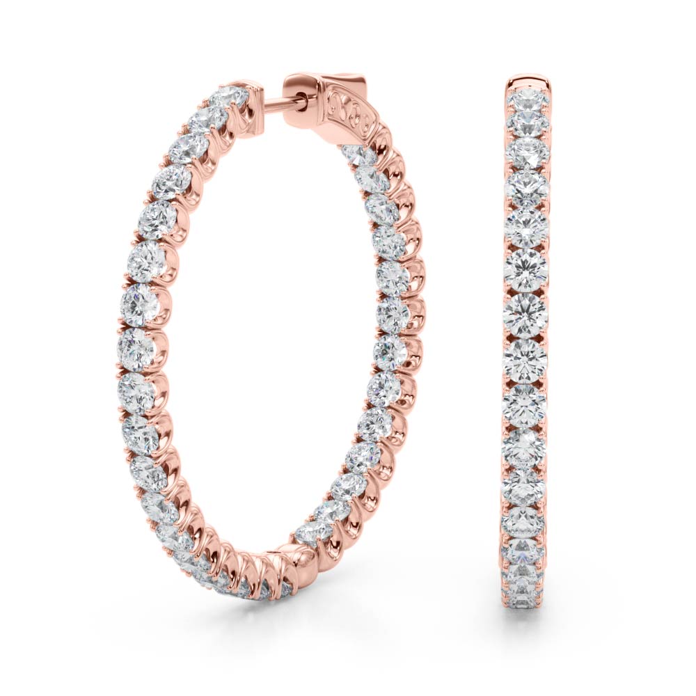 AstrŽe Inside-out Diamond Hoop Earrings