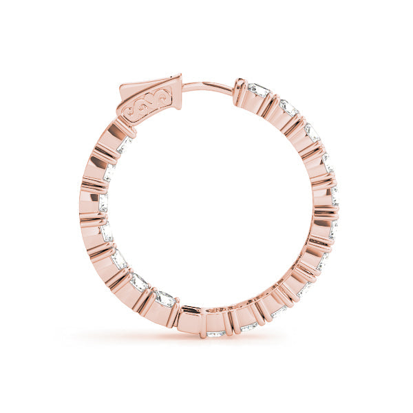 BŽatrix Inside-out Diamond Hoop Earrings