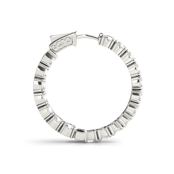 BŽatrix Inside-out Diamond Hoop Earrings