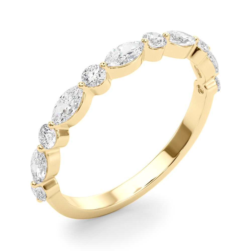 Ninon Marquise-and-round Mixed Diamond Band