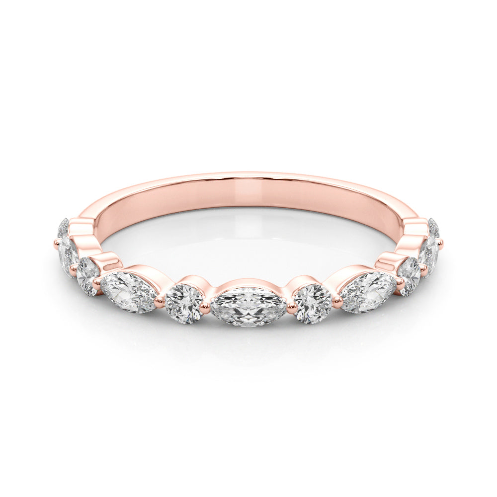 Ninon Marquise-and-round Mixed Diamond Band