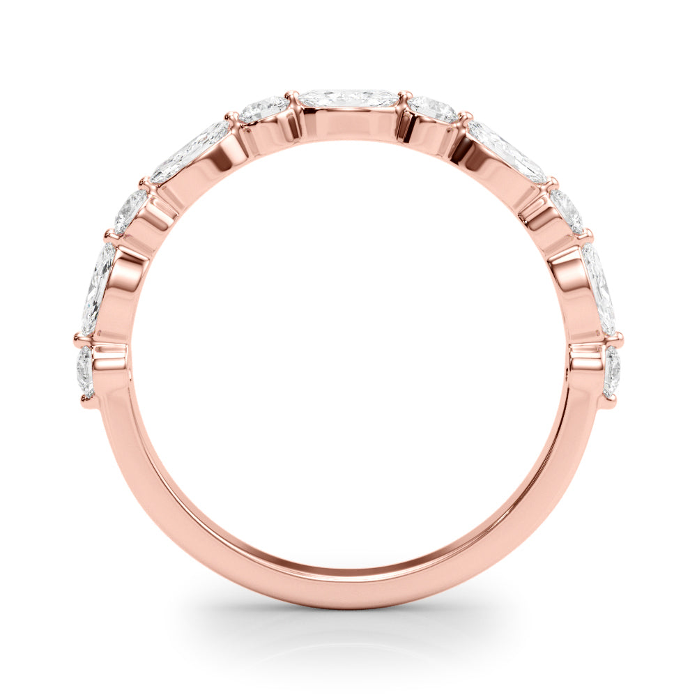 Ninon Marquise-and-round Mixed Diamond Band