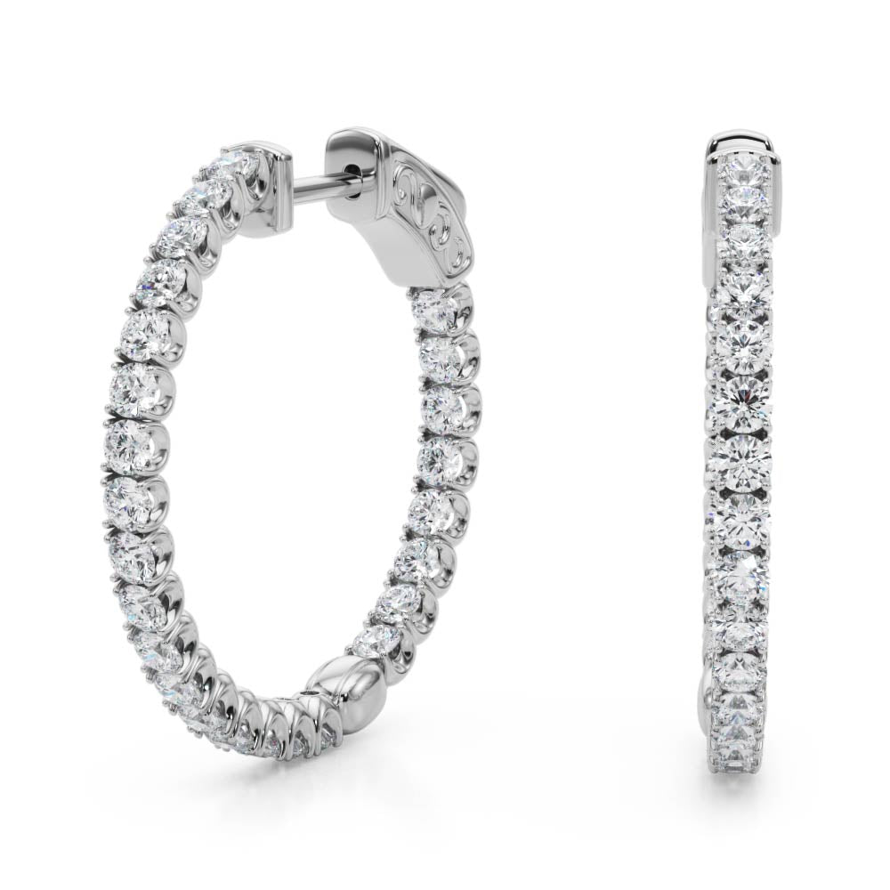 AstrŽe Inside-out Diamond Hoop Earrings