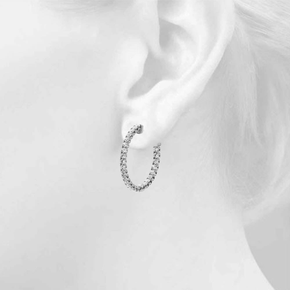 AstrŽe Inside-out Diamond Hoop Earrings