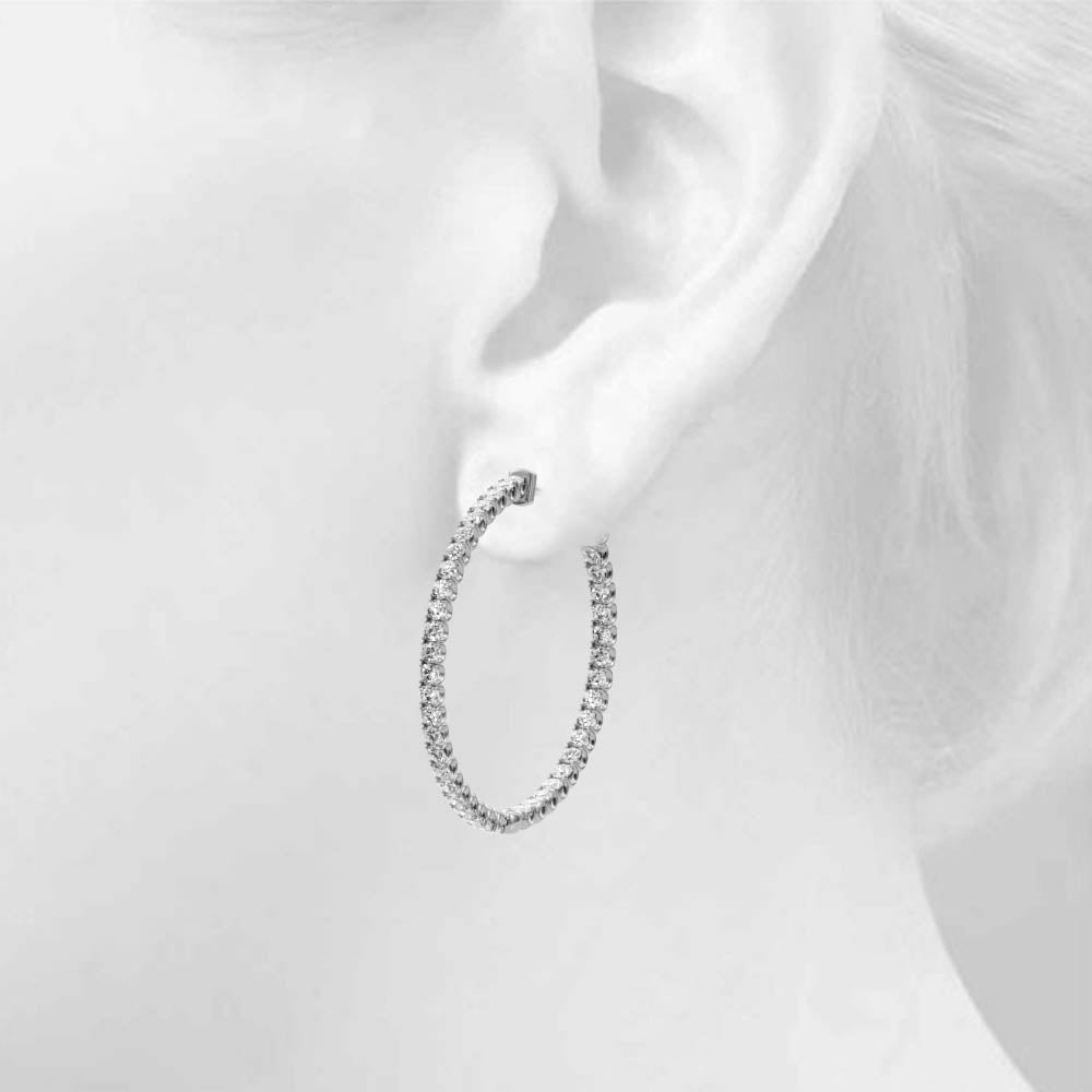 AstrŽe Inside-out Diamond Hoop Earrings