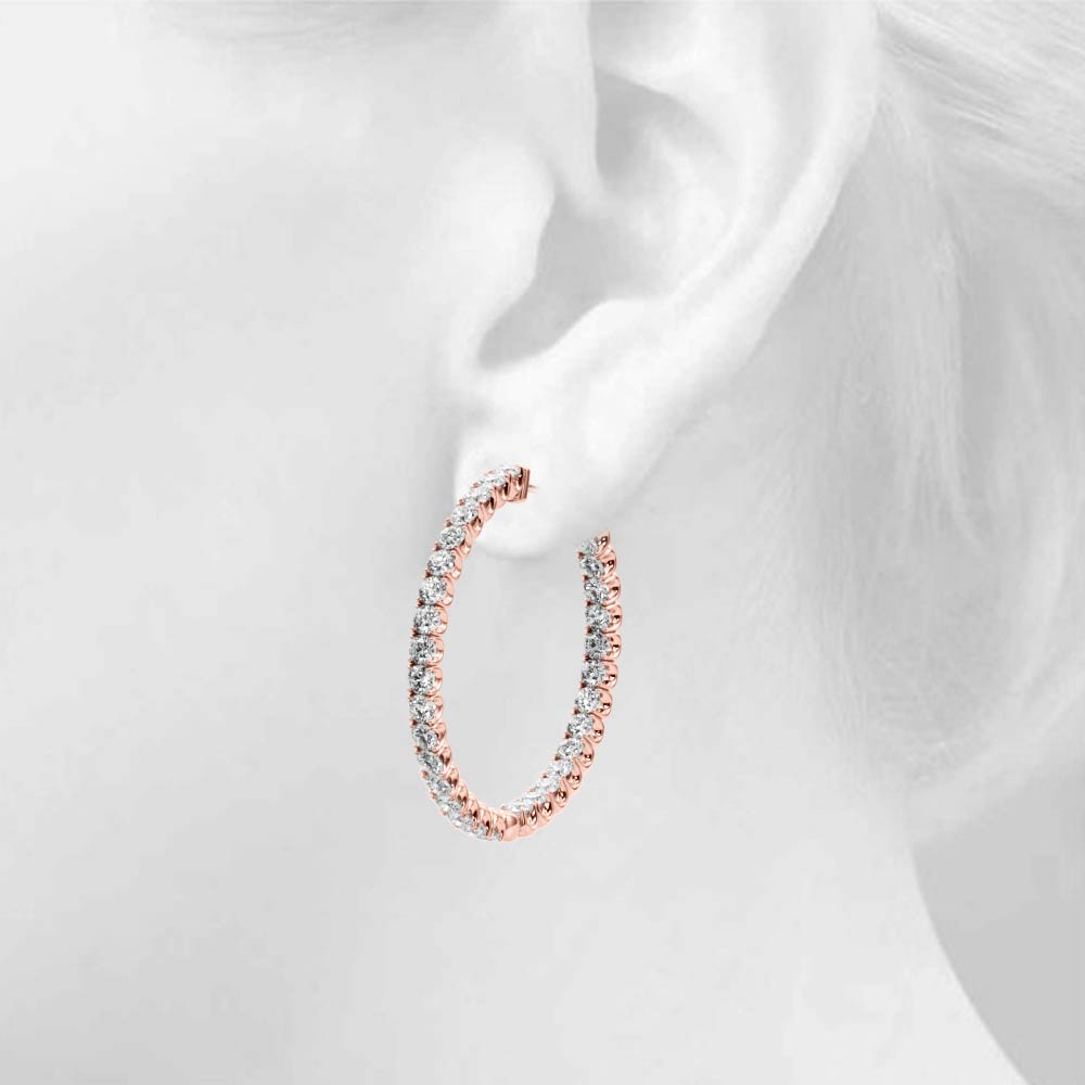 AstrŽe Inside-out Diamond Hoop Earrings