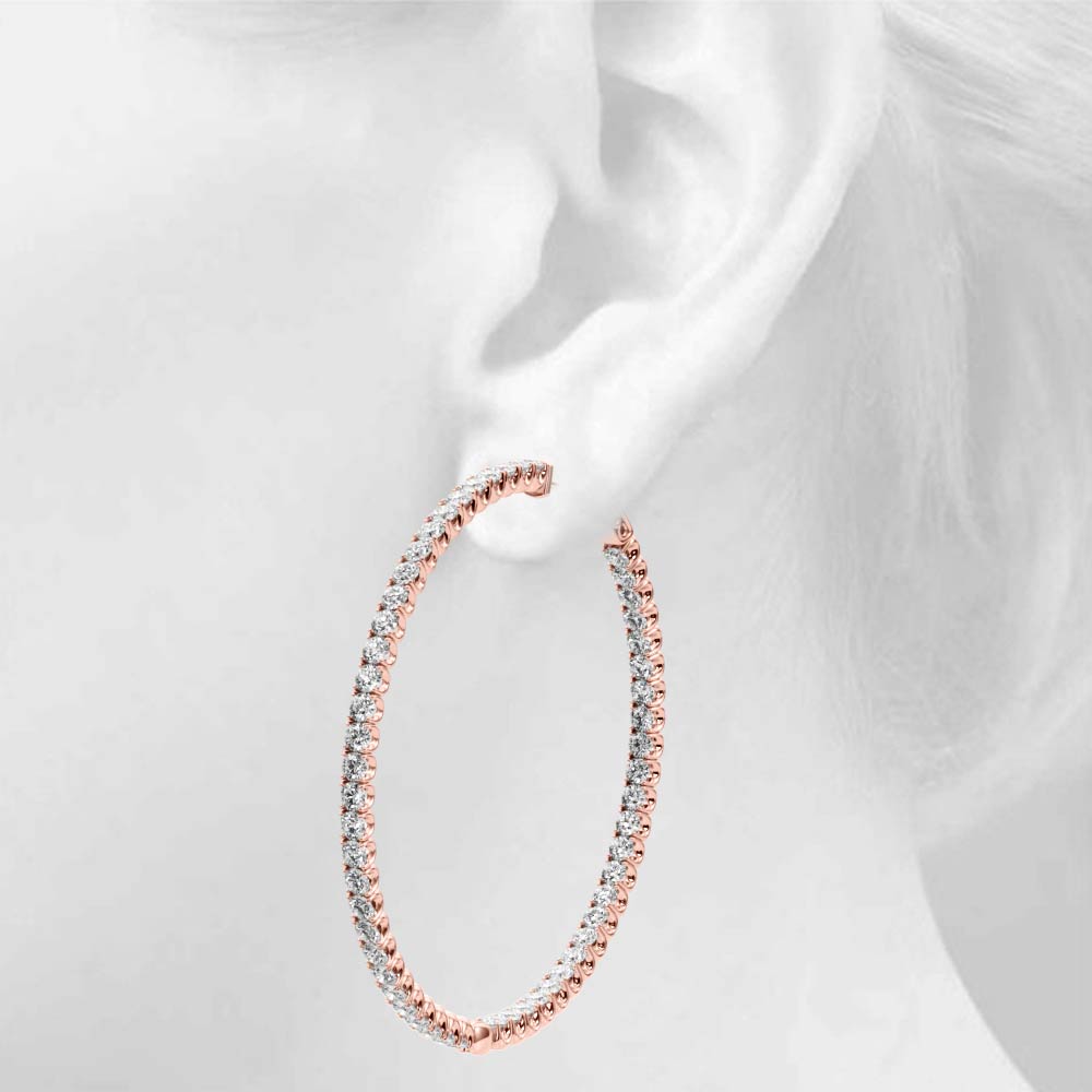 AstrŽe Inside-out Diamond Hoop Earrings