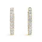 BŽatrix Inside-out Diamond Hoop Earrings