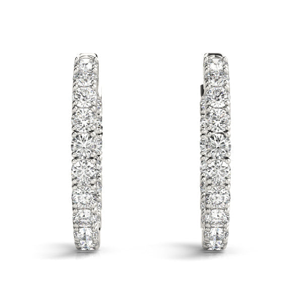 BŽatrix Inside-out Diamond Hoop Earrings
