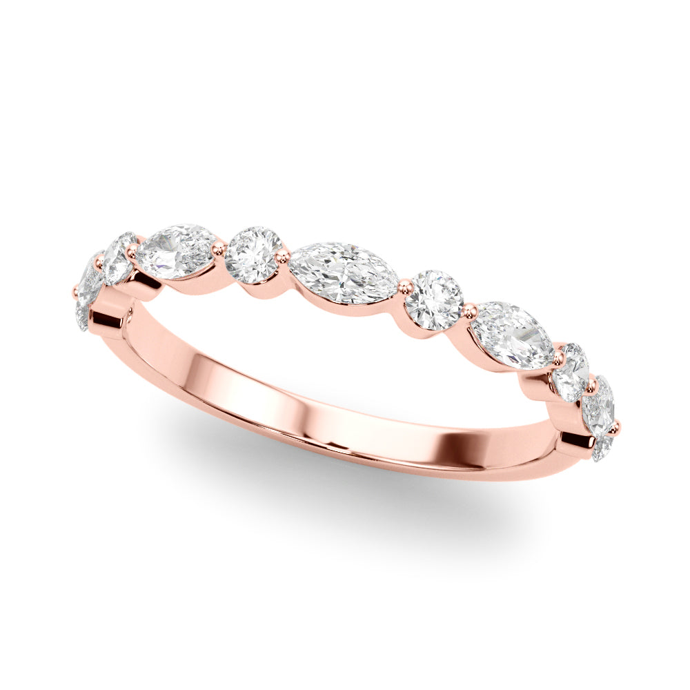Ninon Marquise-and-round Mixed Diamond Band