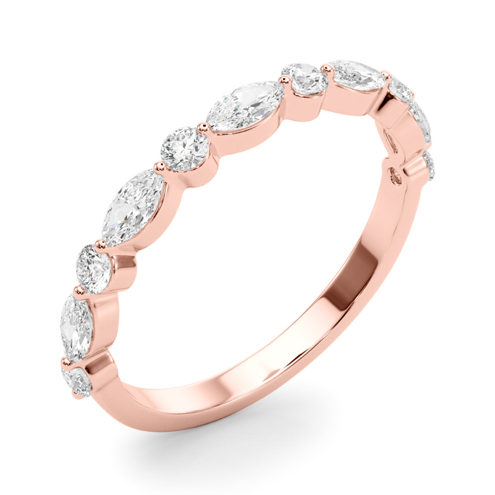 Ninon Marquise-and-round Mixed Diamond Band