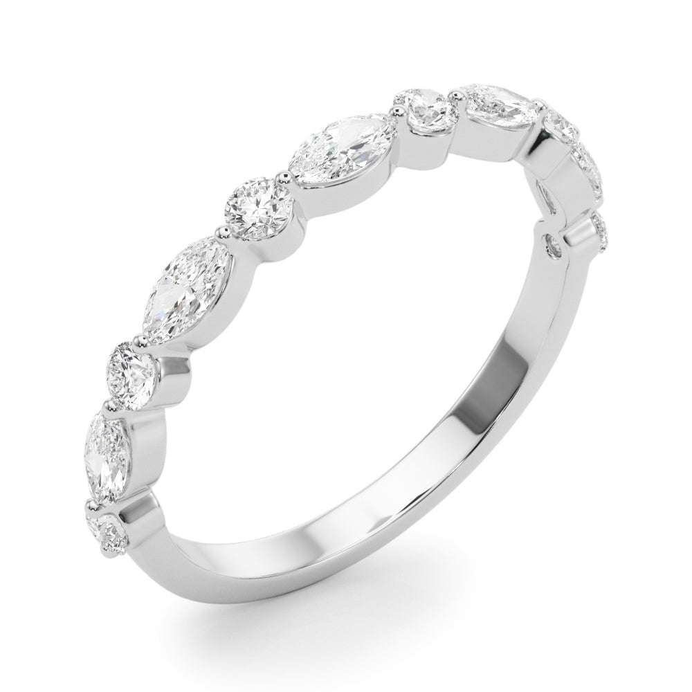 Ninon Marquise-and-round Mixed Diamond Band