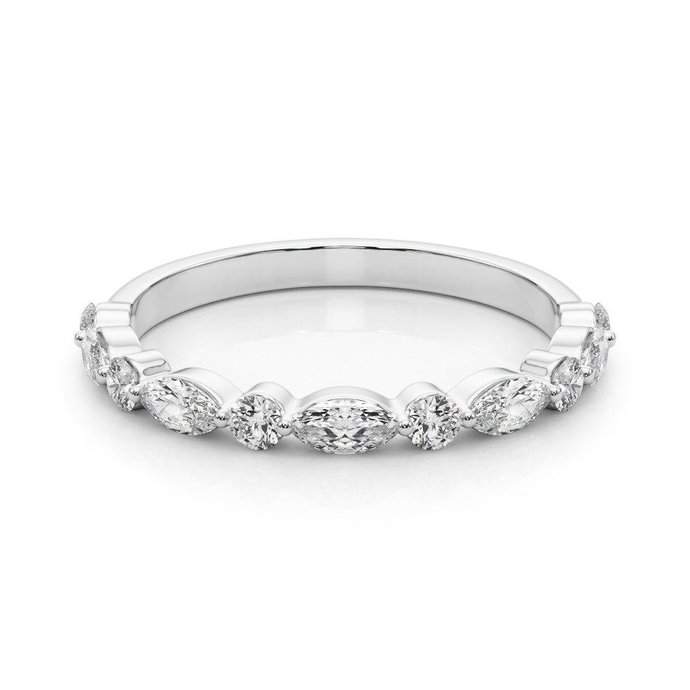 Ninon Marquise-and-round Mixed Diamond Band
