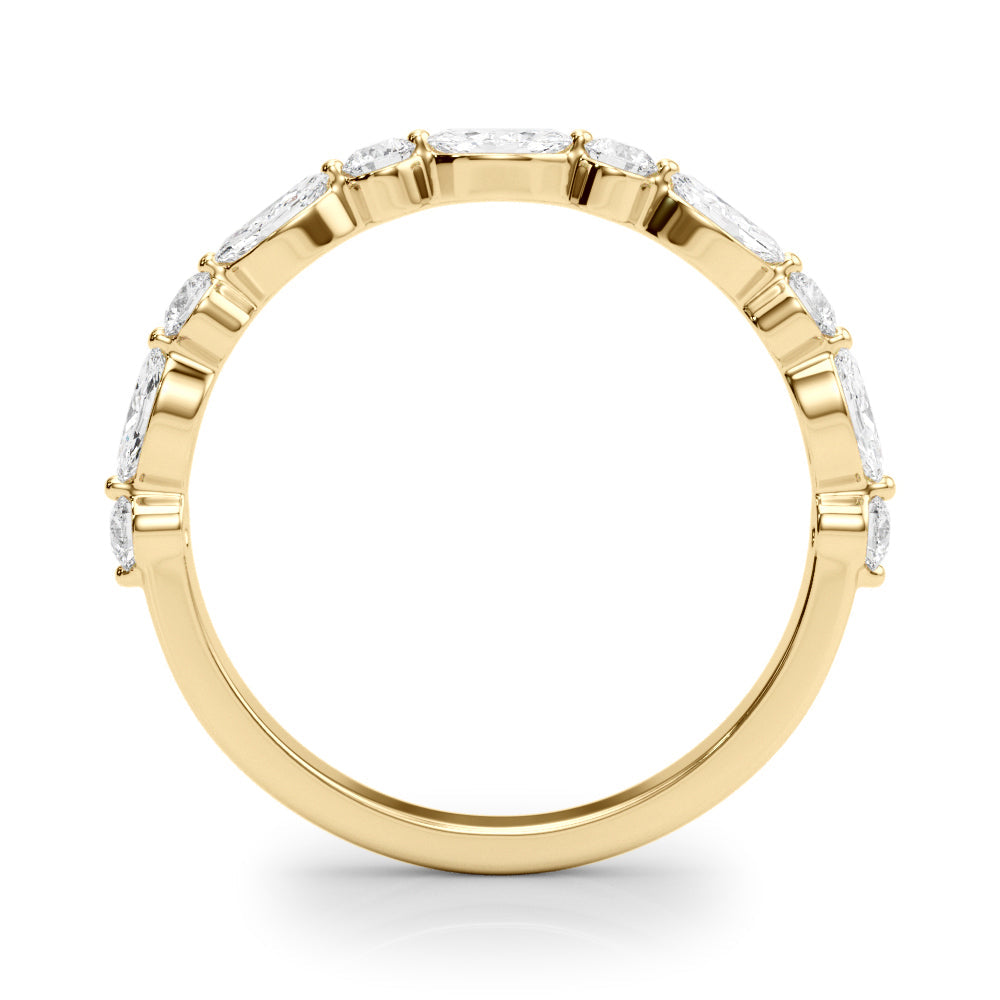 Ninon Marquise-and-round Mixed Diamond Band